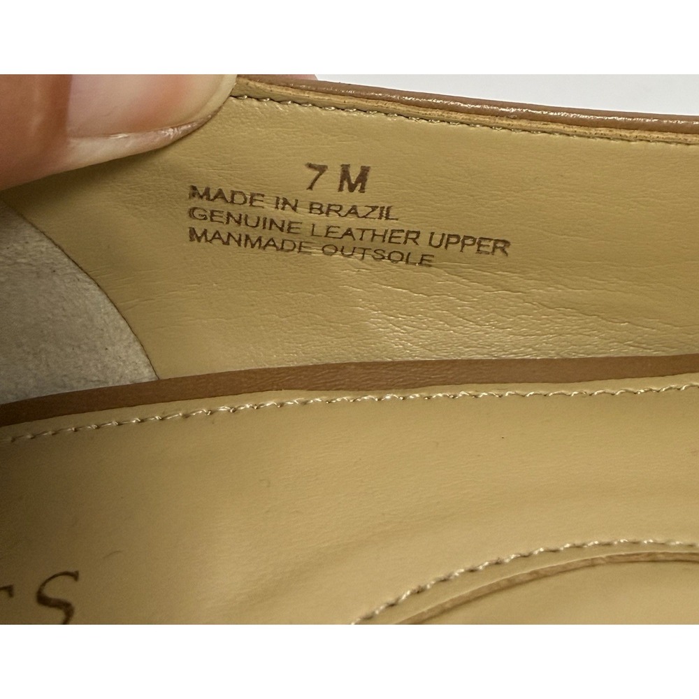 Talbots Isa Bow Nappa Pumps Block Heels Slip On Leather Office Minimalist Tan 7 - Picture 11 of 16